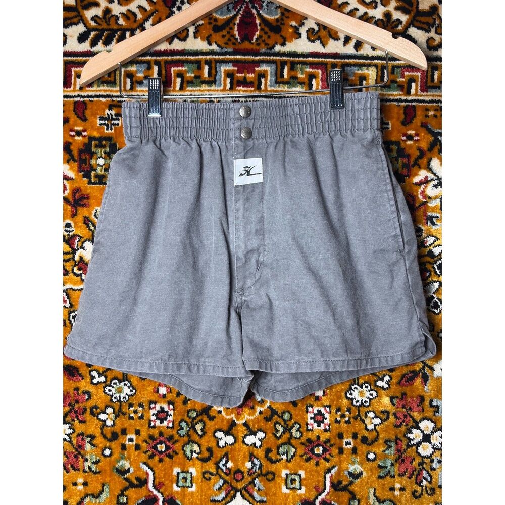 80s Vintage Hobie Faded Gray Canvas Sailing Shorts Surf Techwear Unisex XS / S